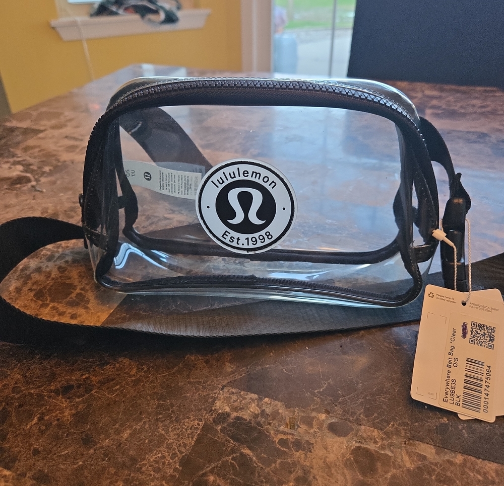 Lululemon Clear Crossbody Pouch with Black Trim